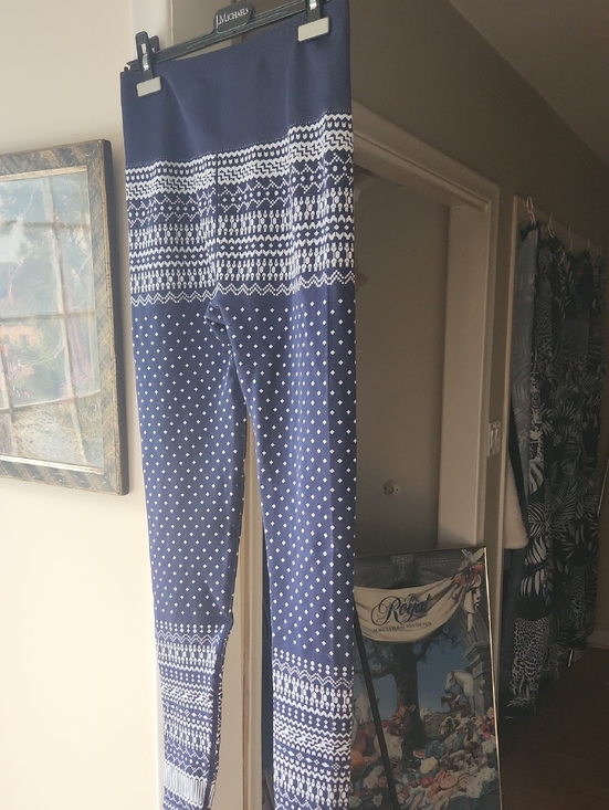 Acx Pants - P23 Funky Leggings blue + white geometric ACX Sz L